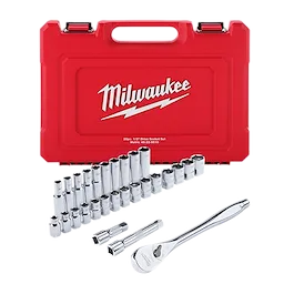 Milwaukee Ensemble de cliquet et douilles métriques 28 pièces 1/2" avec côtés FOUR FLAT™ 48-22-9510