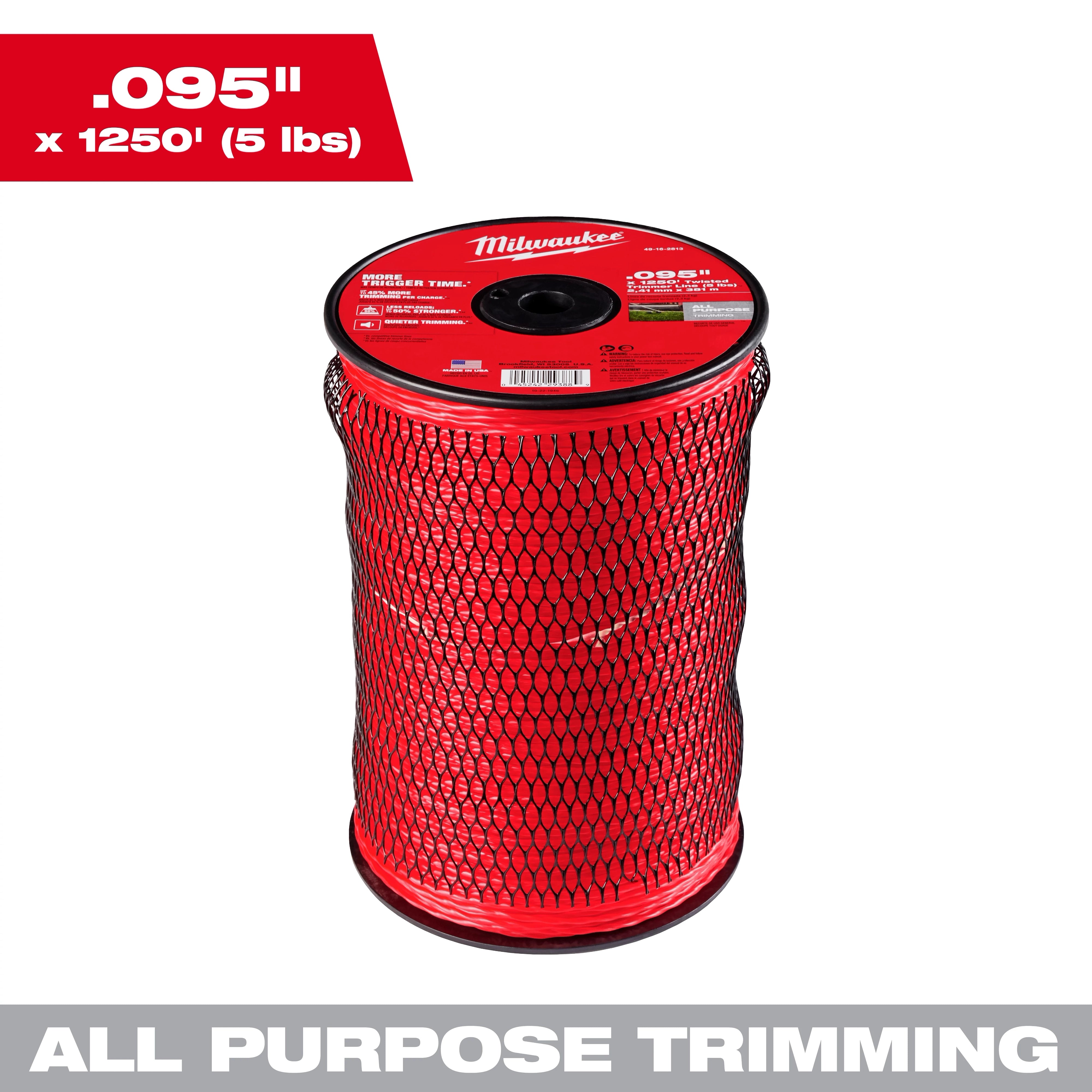 Milwaukee Milwaukee Ligne de tailleuse torsadée .095" x 1250' (5 lb) 49-16-2813