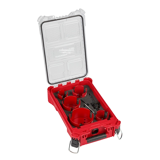 Milwaukee 9 PC BIG HAWG™ with Carbide Teeth Hole Saw Kit w/ PACKOUT™ Compact Organizer 49-56-9295