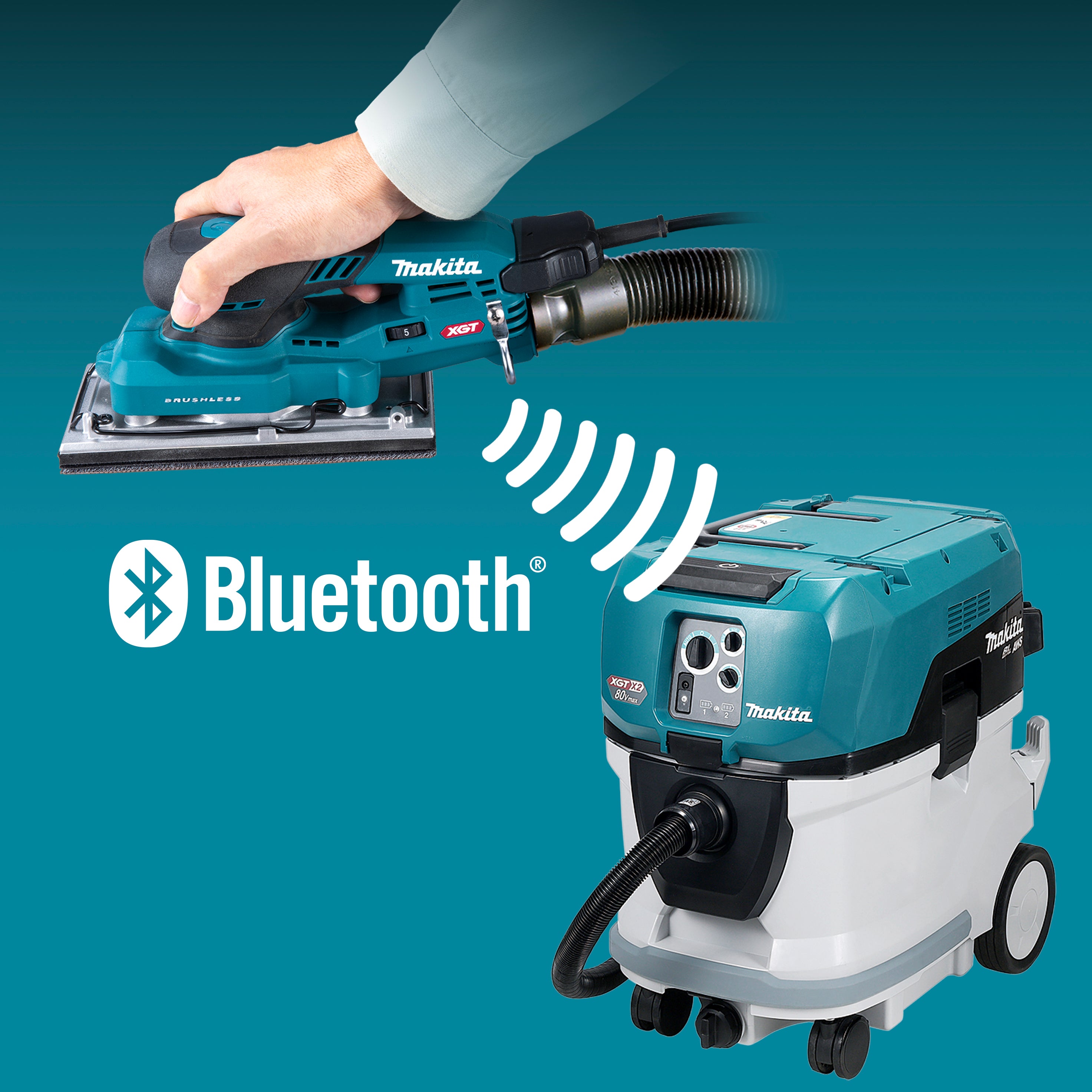 Makita Ponceuse orbitale 1/3 de feuille sans balais 40Vmax XGT avec AWS, outil seul BO007CGZ