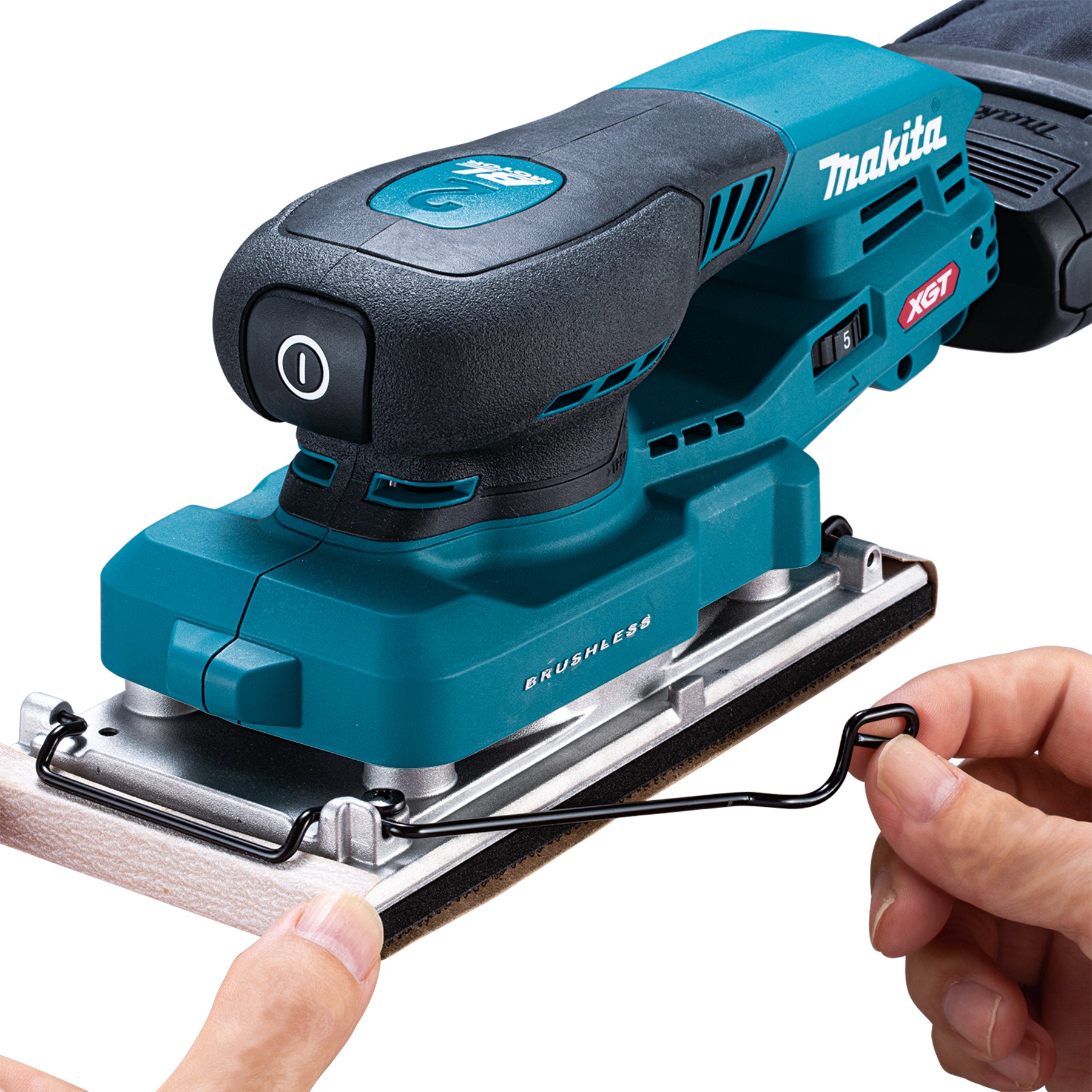 Makita Ponceuse orbitale 1/3 de feuille sans balais 40Vmax XGT avec AWS, outil seul BO007CGZ