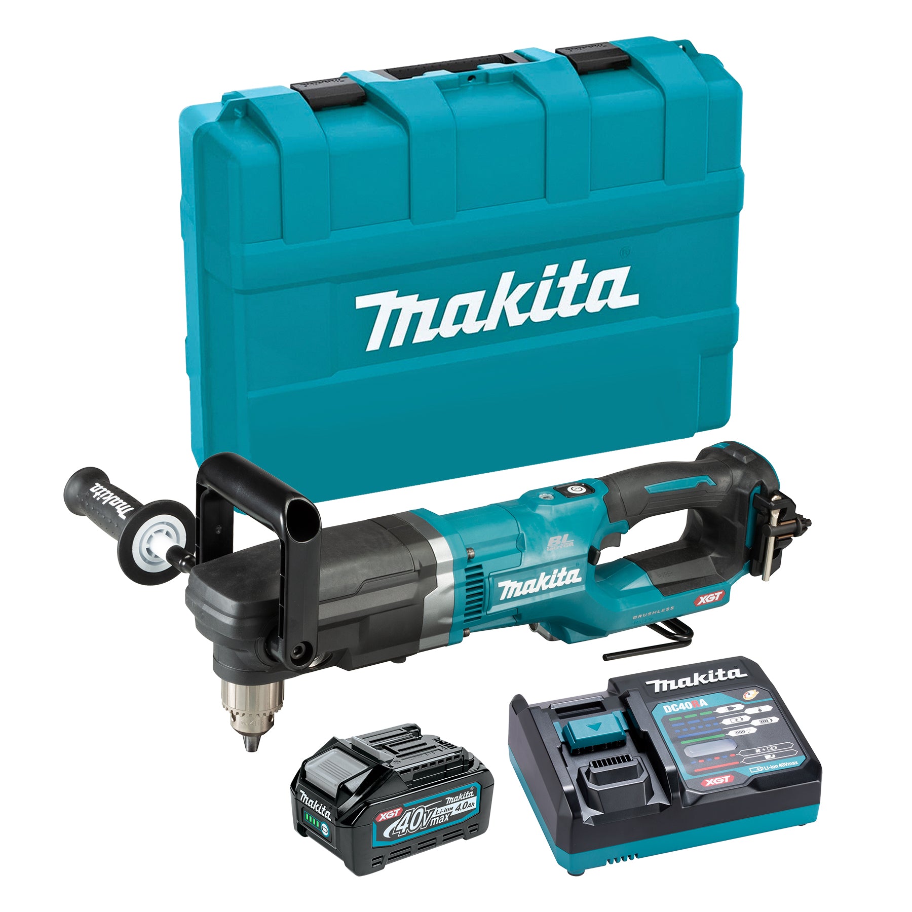 Makita Perceuse angulaire sans balais 1/2" 40Vmax XGT, Kit avec batterie 4.0Ah x1 DA001GM101
