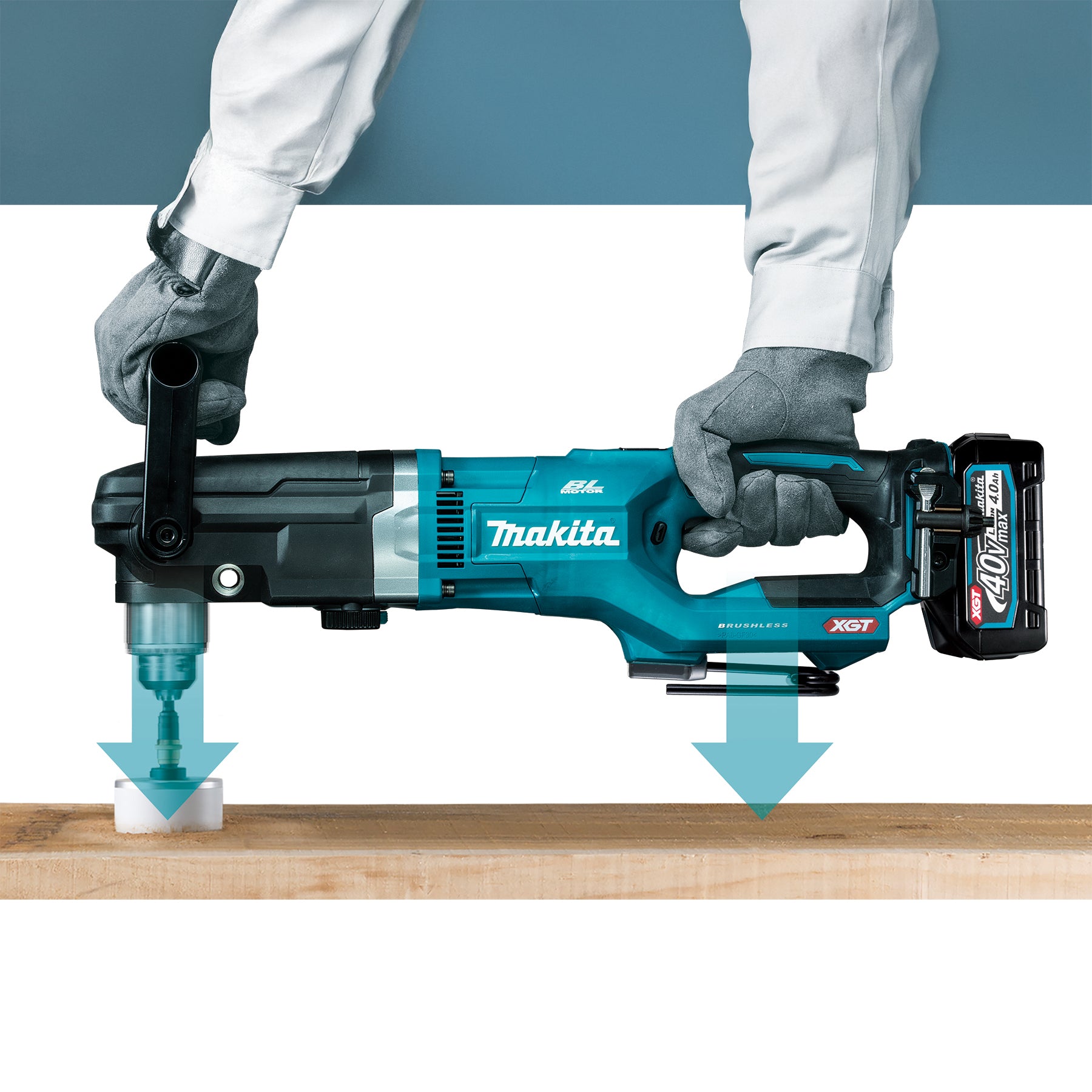 Makita Perceuse angulaire sans balais 1/2" 40Vmax XGT, machine seule DA001GZ