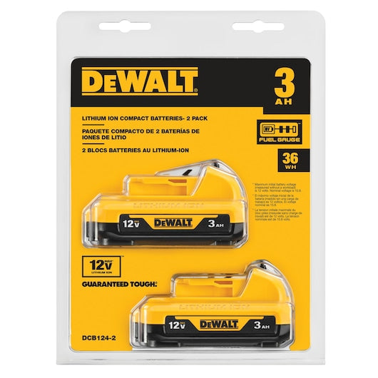 Dewalt 12V MAX* 3Ah Battery (2 Pk) DCB124-2