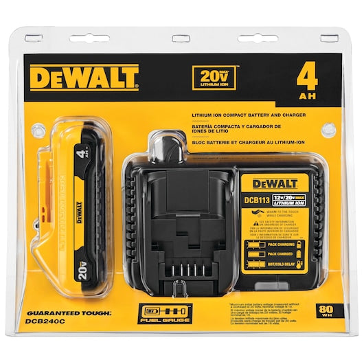 DeWalt Kit de batterie 20V MAX* 4 Ah DCB240C