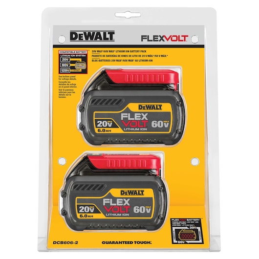 DeWalt Batterie FLEXVOLT® 20/60V MAX* 6Ah (lot de 2) DCB606-2