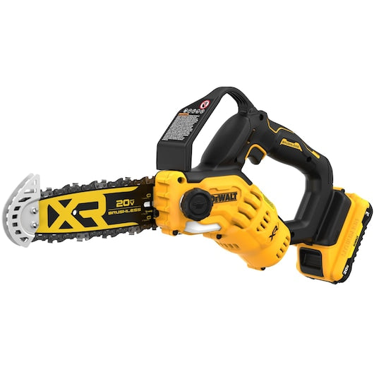 Dewalt 20V MAX* 8 in. Brushless Cordless Pruning Chainsaw Kit with 3 Ah Battery DCCS623L1