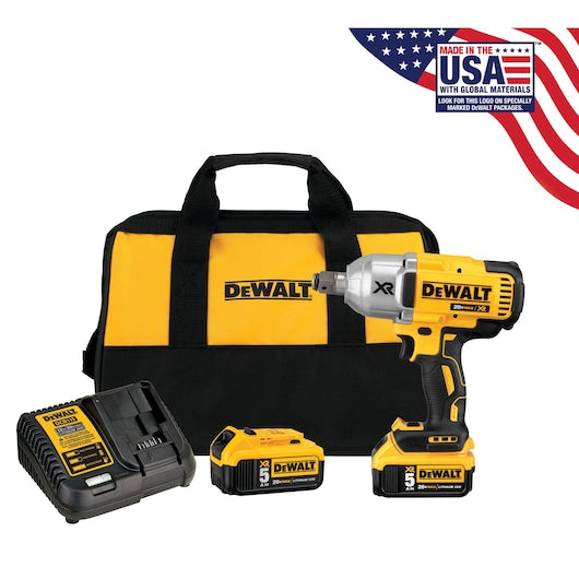 DeWalt Clé à chocs 3/4 po 20V MAX* XR® à couple élevé avec enclume à bague à œil (5,0 Ah) DCF897P2