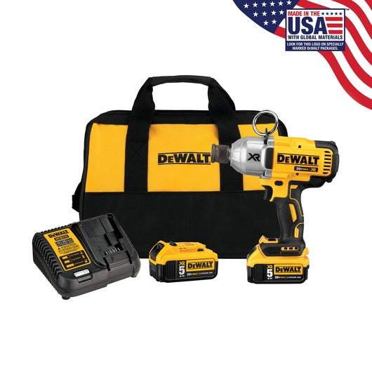 DeWalt Clé à chocs 7/16" à couple élevé 20V MAX* XR® avec kit de mandrin à dégagement rapide (5,0 Ah) DCF898P2