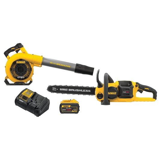 DeWalt Kit tronçonneuse sans fil sans balais 16 po 60V MAX* et souffleur DCKO667X1