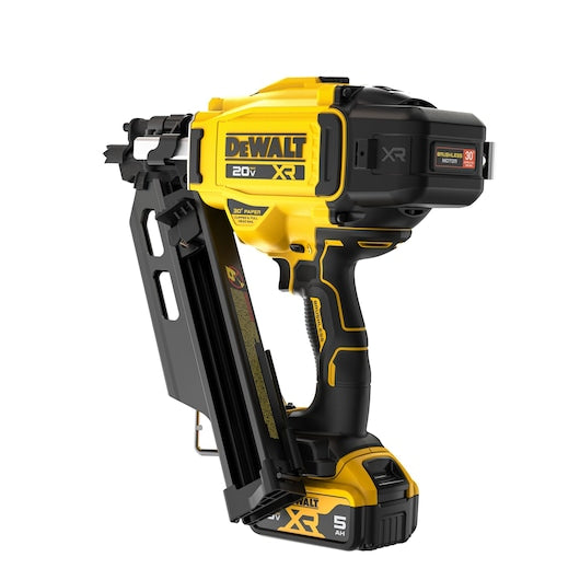 DeWalt Kit de cloueuse à charpente à bande papier 30° sans fil Brushless 20V MAX* XR® DCN930P1