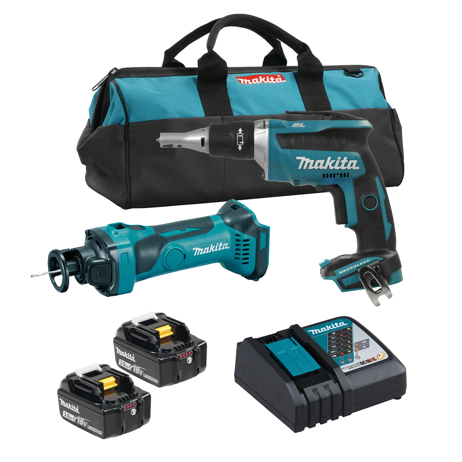 Makita Kit combiné 2 outils sans fil 18V LXT, 2 batteries 4.0Ah DLX2089M
