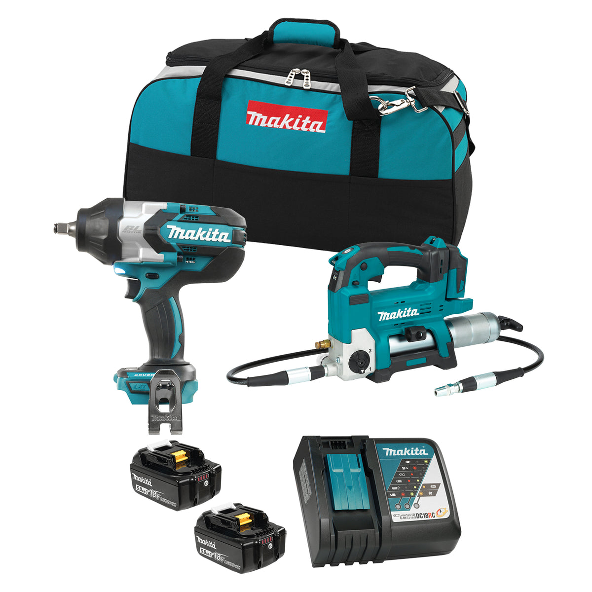 Makita Kit Combiné 2 Outils Sans Fil 18V LXT, 5,0Ah x2 DLX2465TX1