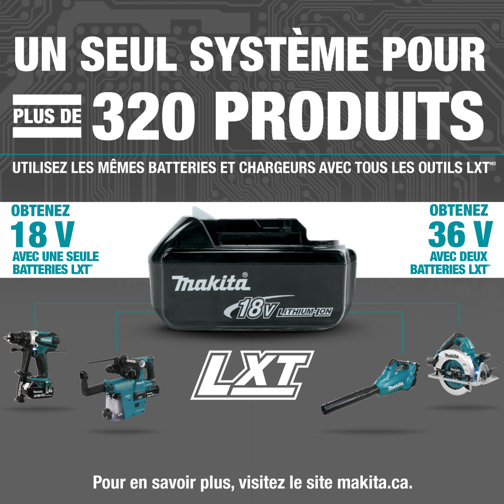 Makita Visseuse à chocs 18V LXT 1/4", outil seul DTD152Z