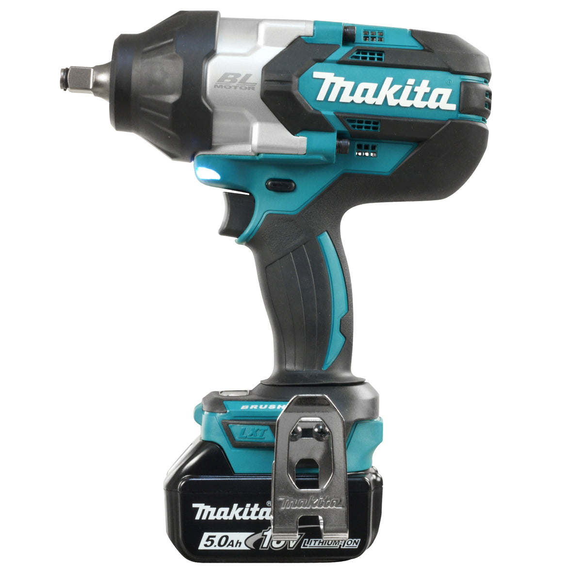 Makita Clé à chocs Brushless LXT 18V 1/2" à haut couple, Kit avec 2 batteries 5.0Ah DTW1002RTE