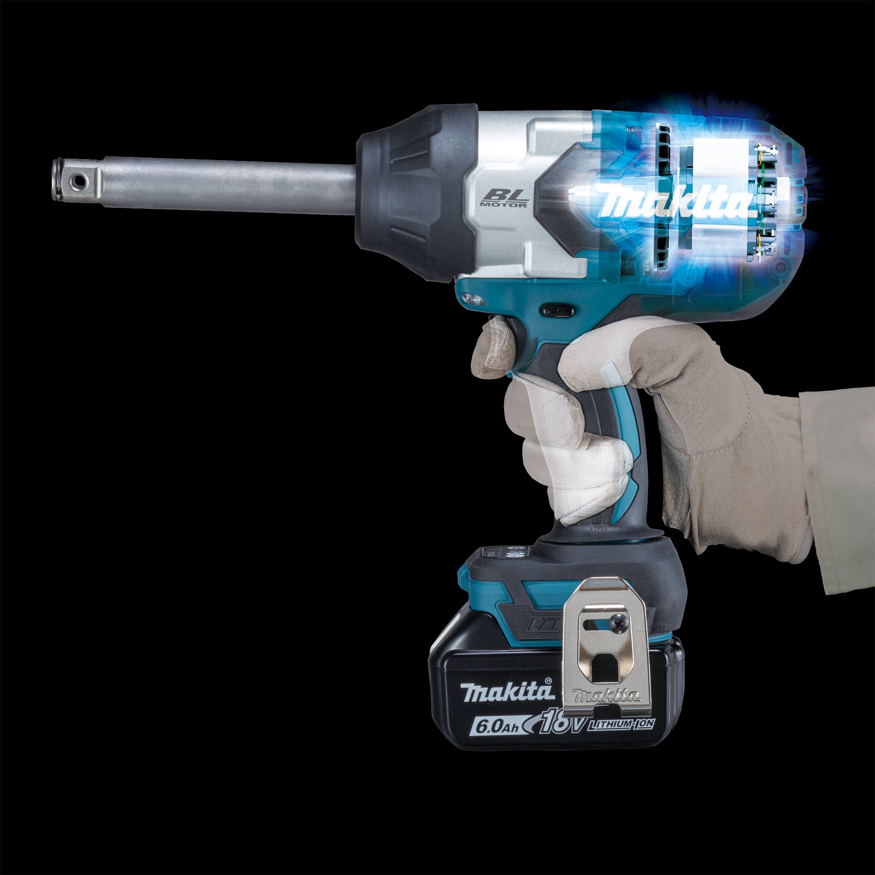 Makita Clé à chocs sans balais LXT 18V 3/4" à long carré, couple élevé, outil seul DTW1005Z