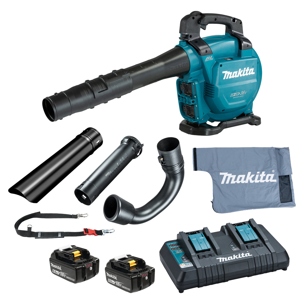 Makita Souffleur/aspirateur sans balais 36V(18Vx2) LXT 473 CFM avec kit, 6.0Ah x1Kit DUB363PG2V