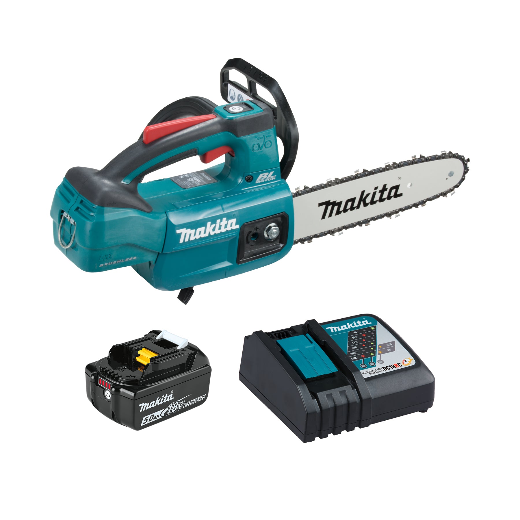Makita Tronçonneuse sur poignée sans balais 18V LXT 10", 5.0Ah x1Kit DUC254RT