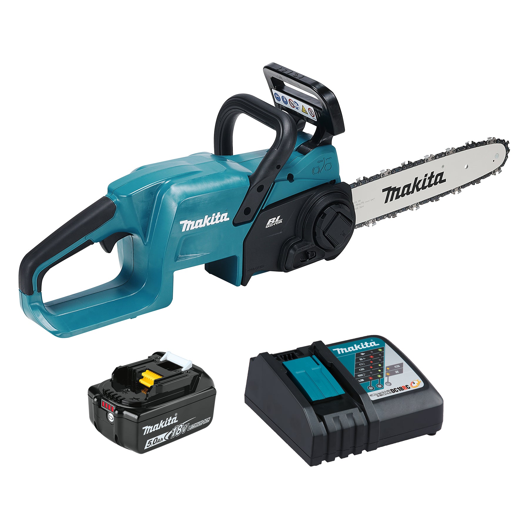 Makita 18V LXT Brushless 12" Rear Handle Chainsaw, 5.0Ah x1Kit DUC307RTX2