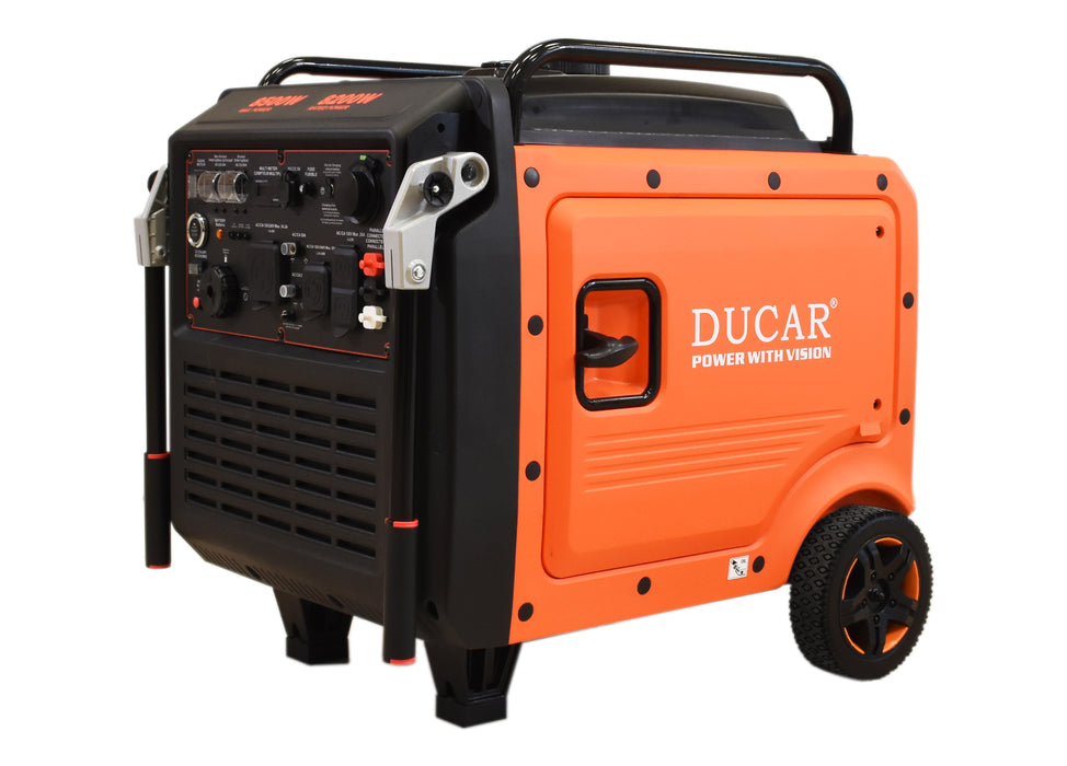 Ducar Génératrice à onduleur 8500W, 16 CV, démarrage à distance, bi-carburant (GPL / essence) DUEDLG8600IR