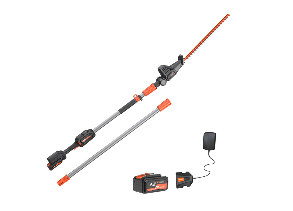 Ducar Taille-haie sur perche électrique 20V-4Ah DUEPHT-20V-4AH