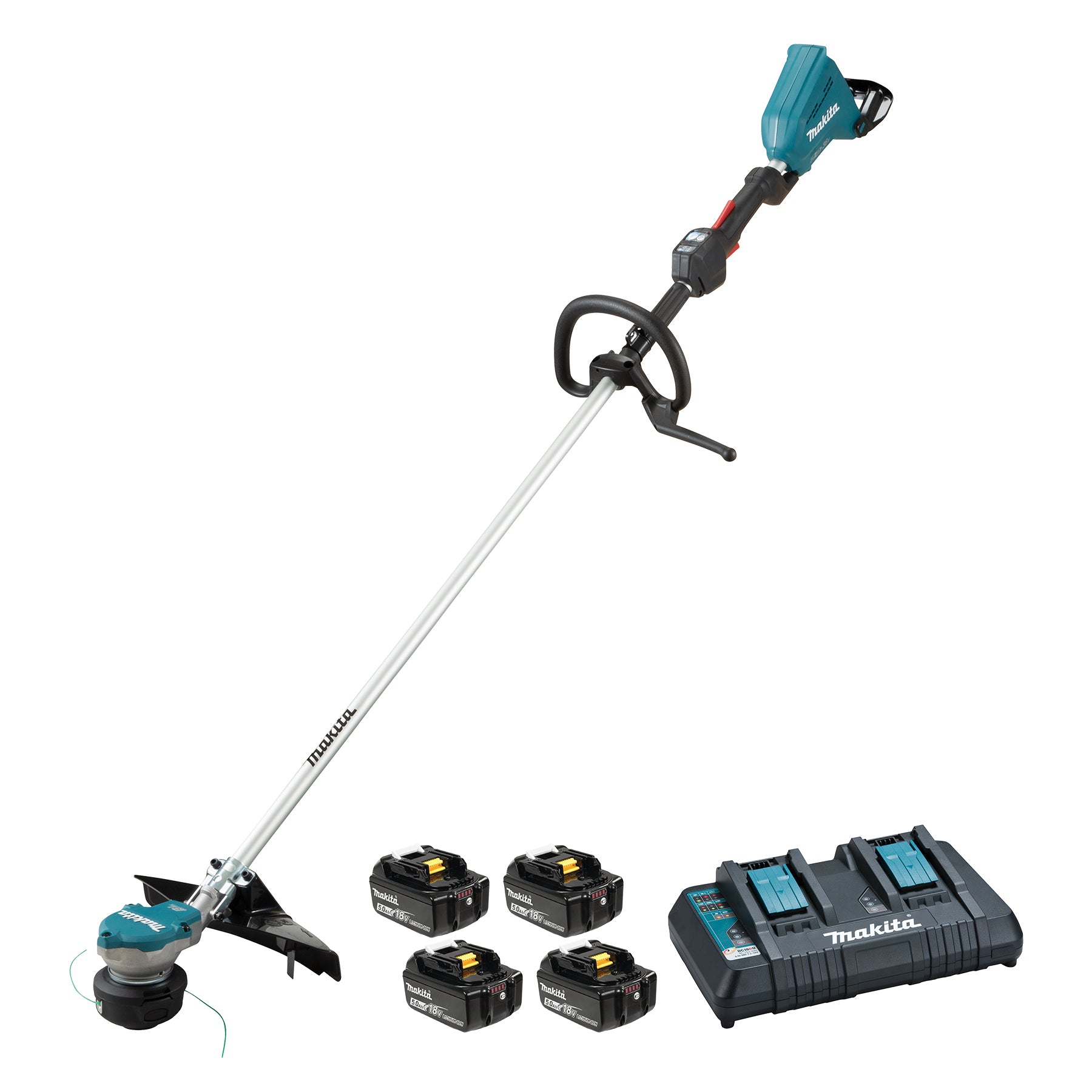 Makita 36V(18Vx2) LXT BL 15" Line Trimmer, 5.0Ah x4Kit DUR368LPT4