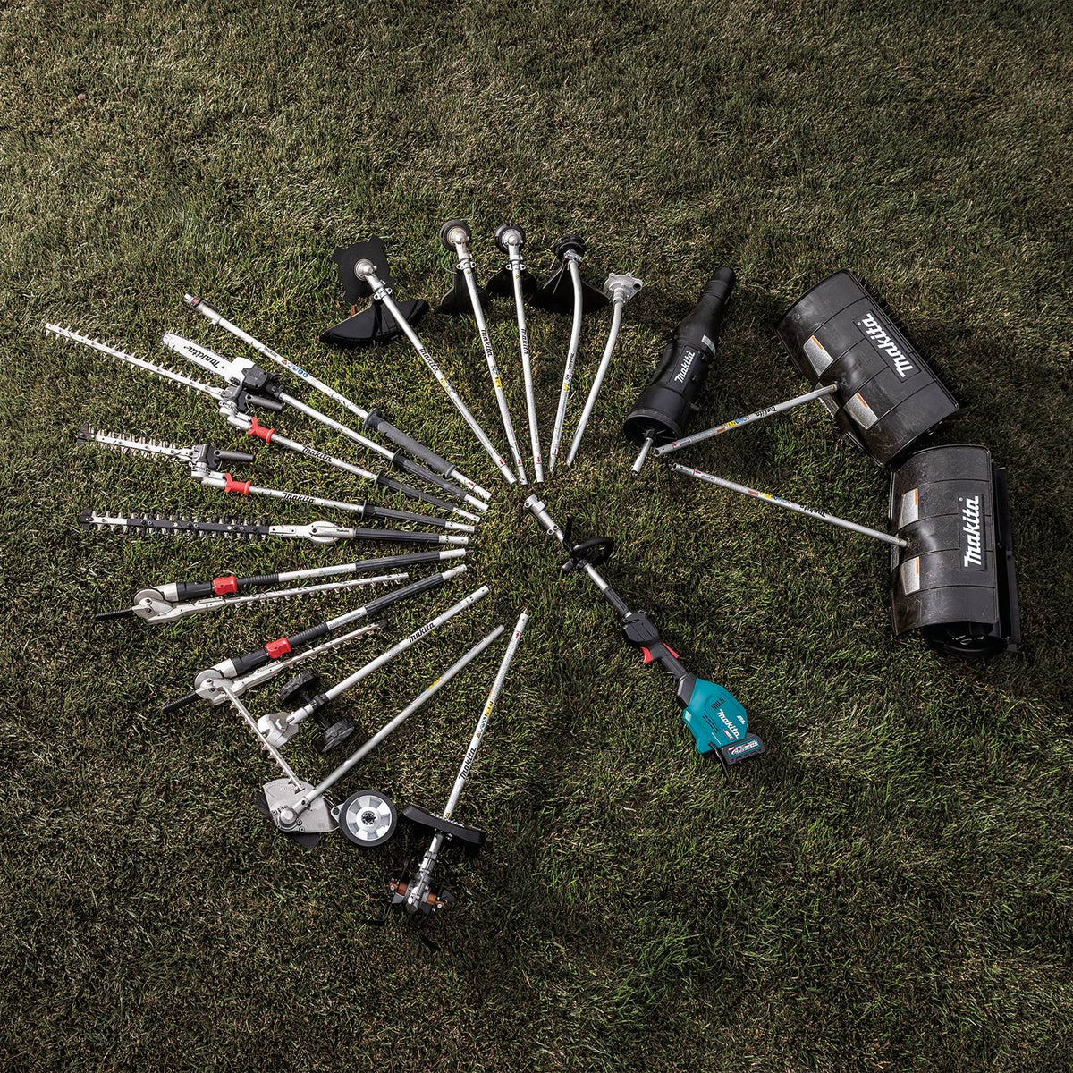 Makita Unité motrice Split Shaft Brushless 18V LXT avec tronçonneuse sur perche EY402MP, Kit avec 2 batteries 4.0Ah DUX18RMX12