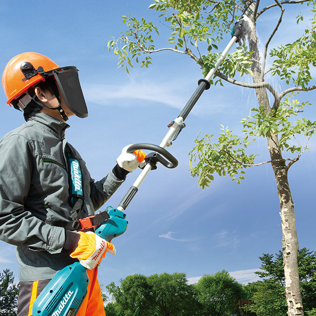 Makita Unité motrice Split Shaft Brushless 18V LXT avec tronçonneuse sur perche EY402MP, Kit avec 2 batteries 4.0Ah DUX18RMX12