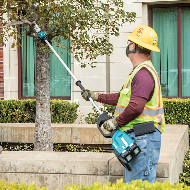 Makita Unité motrice Split Shaft Brushless 18V LXT avec tronçonneuse sur perche EY402MP, Kit avec 2 batteries 4.0Ah DUX18RMX12