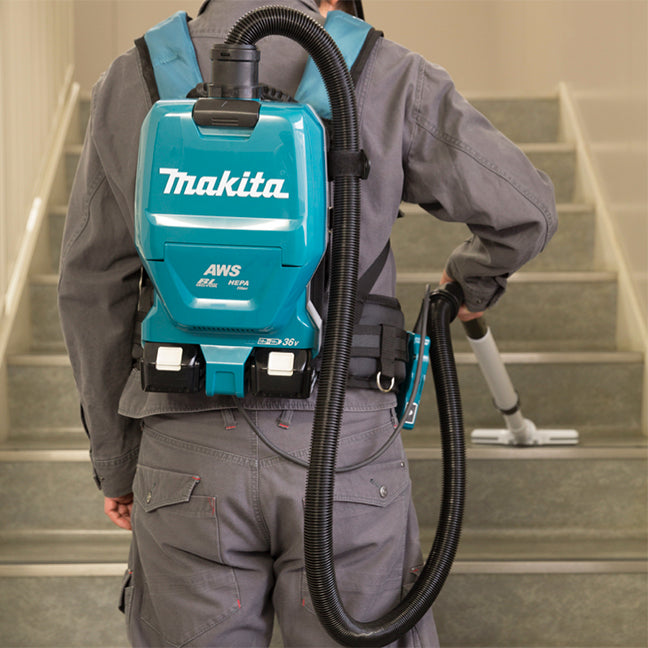 Makita Aspirateur à dos 2 L sans balais 36V (18Vx2) LXT avec AWS, outil seul DVC265ZXU