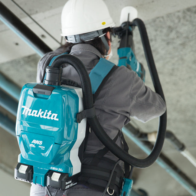 Makita Aspirateur à dos 2 L sans balais 36V (18Vx2) LXT avec AWS, outil seul DVC265ZXU