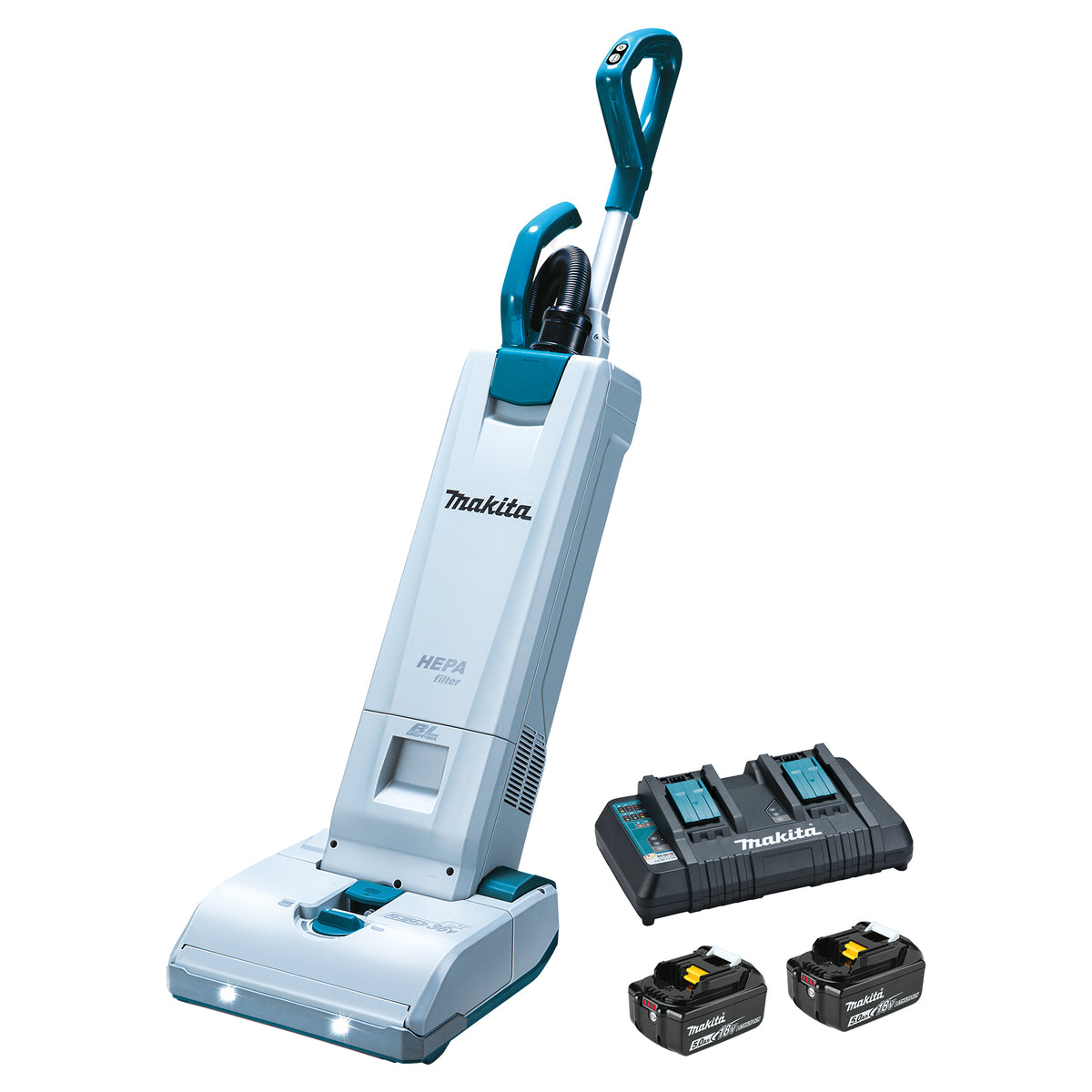 Makita Aspirateur traîneau 5 L sans balais 36V (18Vx2) LXT, kit avec 2 batteries 5.0Ah DVC560PT2