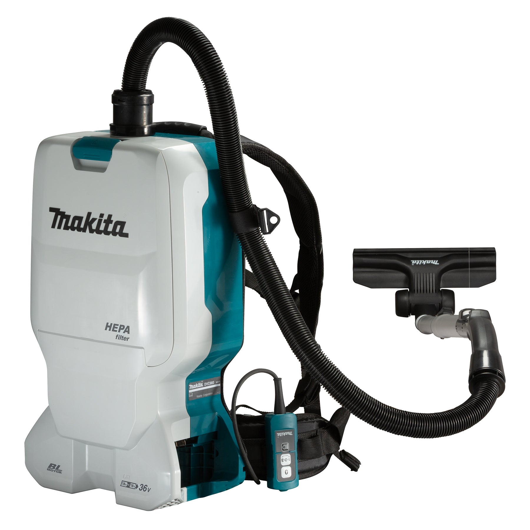 Makita 36V(18Vx2) LXT Brushless 6 L Backpack Vacuum Cleaner, Tool Only DVC660ZX