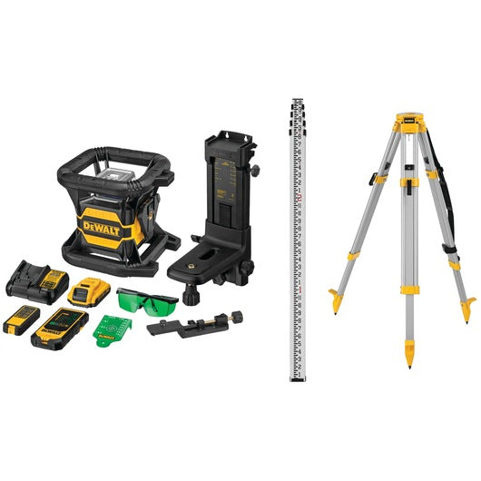 Dewalt 20V MAX* Tool Connect™ Green Tough Rotary Laser Kit DW080LGSK