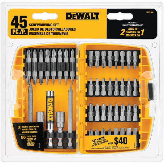 DeWalt Ensemble de 45 embouts de vissage DW2166