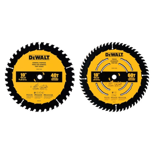 Dewalt 10 in. 40T / 60T General Purpose Combo Pack DWA110CMB