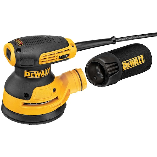 DeWalt Kit de Ponceuse Orbitale Aléatoire à Vitesse Variable 5" - Plateau à crochet et boucle DWE6423K
