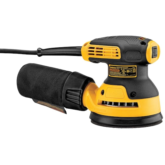 DeWalt Kit de Ponceuse Orbitale Aléatoire à Vitesse Variable 5" - Plateau à crochet et boucle DWE6423K
