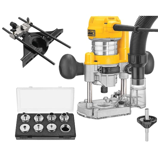 Dewalt 1-1/4 HP MAX* Torque Variable Speed Compact Router Combo Kit With LED's DWP611PK