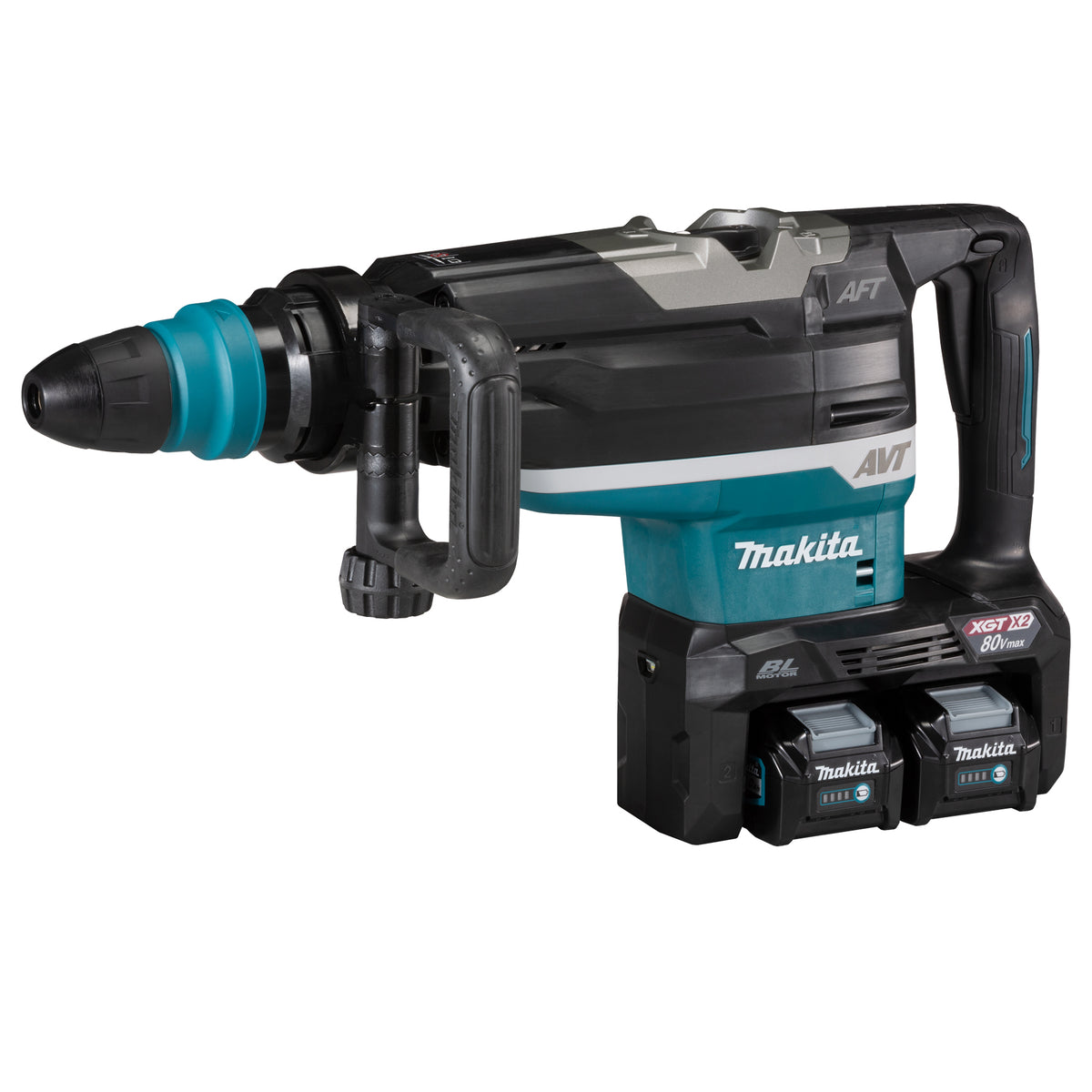 Makita Marteau perforateur sans fil 80V(40Vx2)max XGT sans balais 2" SDS-MAX avec AWS, kit avec 2 batteries 4.0Ah HR006GM203