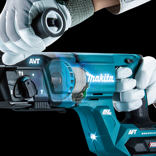 Makita Marteau perforateur sans fil 40Vmax XGT sans balais 1-1/8" SDS-PLUS avec AWS, kit avec 1 batterie 4.0Ah HR007GM101
