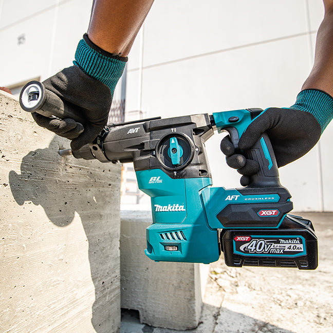 Makita Marteau perforateur sans fil 40Vmax XGT sans balais 1-3/16" SDS-PLUS avec AWS, DX10, kit avec 2 batteries 4.0Ah HR008GM202