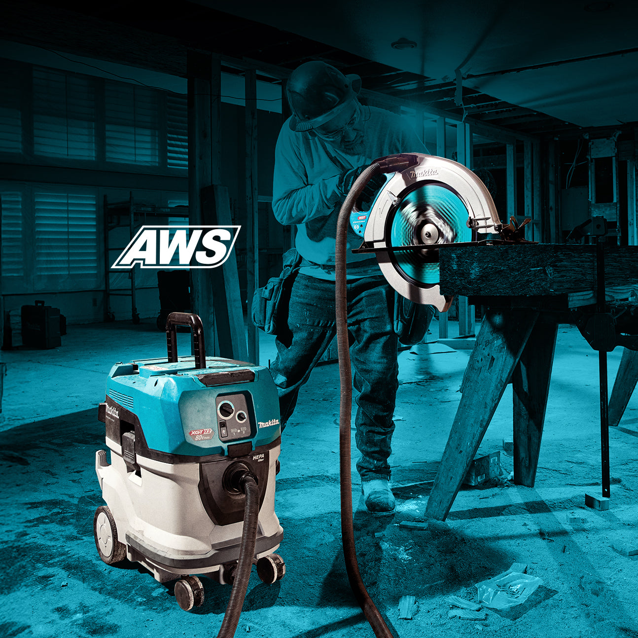 Makita Scie circulaire sans balais 16-5/16" 40Vmax XGT avec AWS, Outil seul HS013GZ
