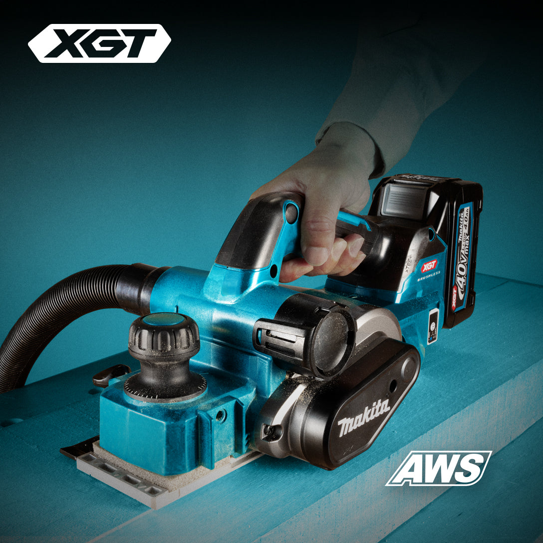 Makita 40Vmax XGT Brushless 3-1/4" Planer w/AWS, Tool Only KP001GZ