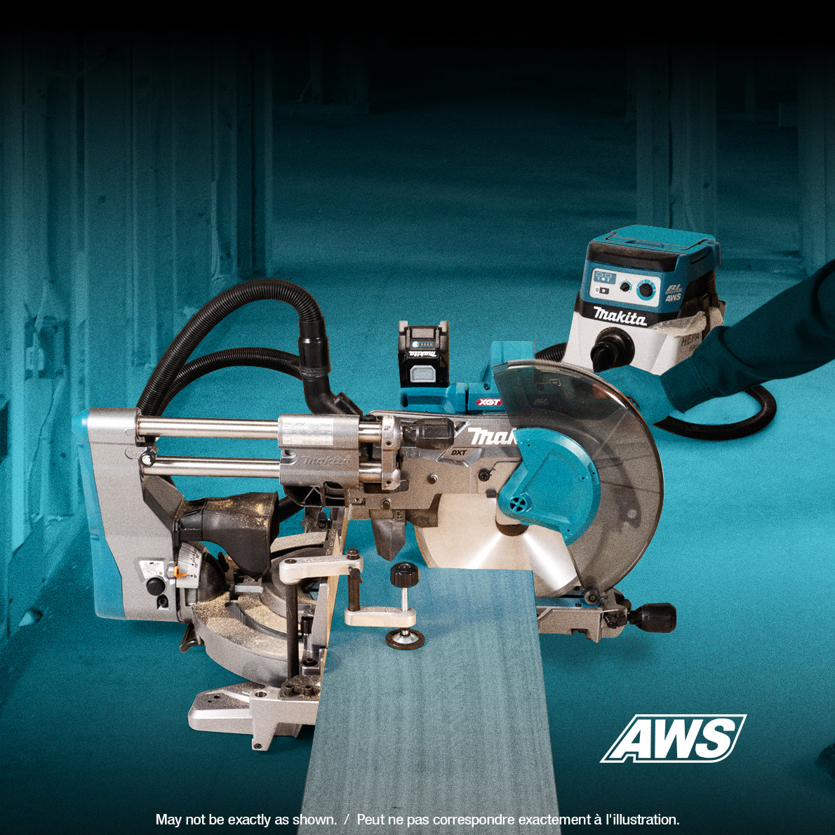 Makita 40Vmax XGT Brushless 10" Dual Compound Mitre Saw w/AWS, 4.0Ah x1Kit LS004GM102