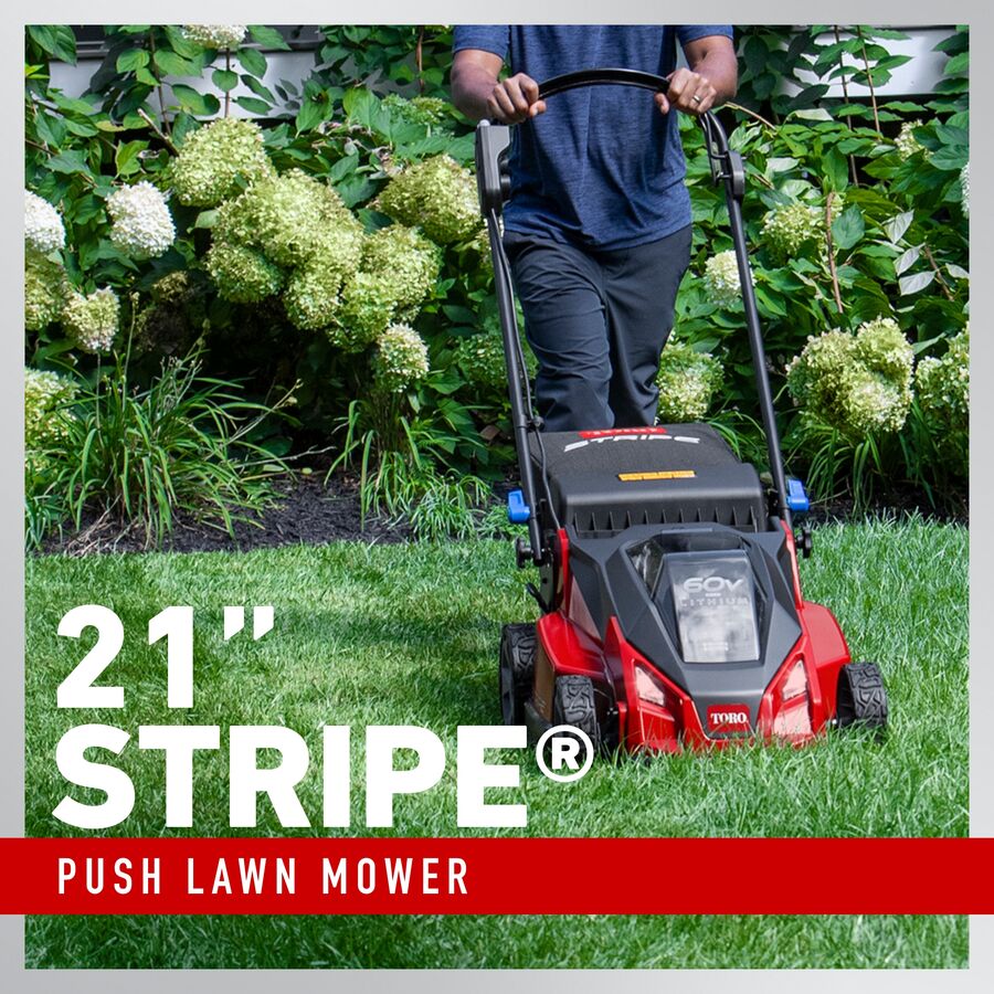 Toro 60V MAX* 21 in. (53cm) Stripe® Push Lawn Mower - Battery Not Included 21611T