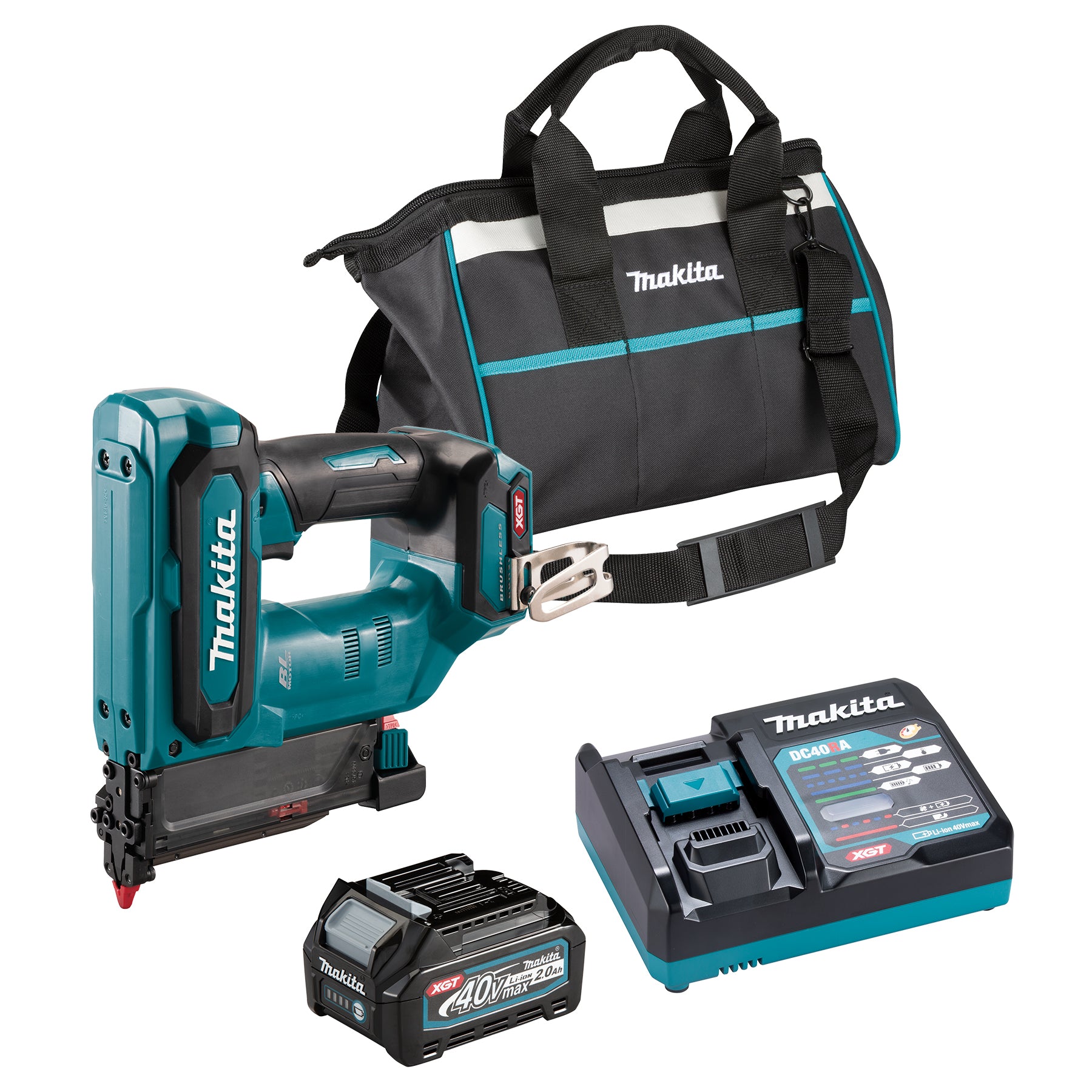 Makita Cloueuse à broches 23 ga 1-3/8" sans balais 40Vmax XGT, Kit avec batterie 2,0Ah PT001GA102