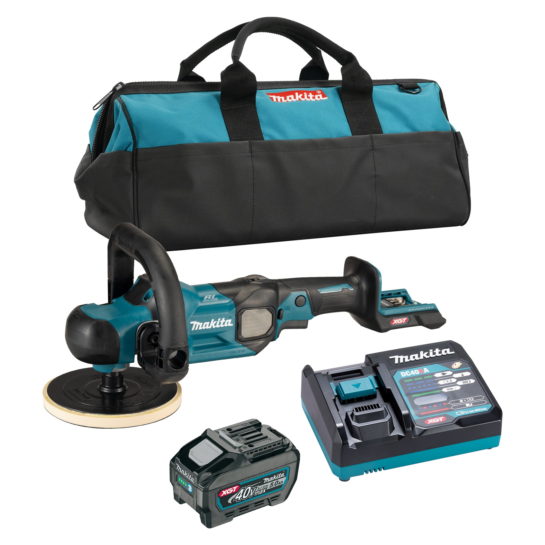 Makita Polisseuse sans balais 7" 40Vmax XGT, Kit avec batterie 5,0Ah PV001GT101