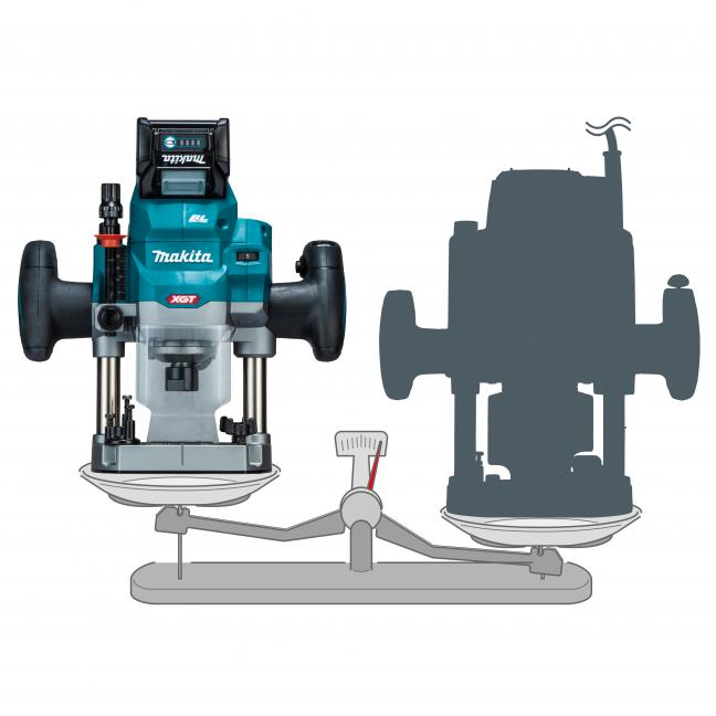 Makita Défonceuse plongeante sans balais 1/2" 40Vmax XGT avec AWS, outil seul RP001GZ01