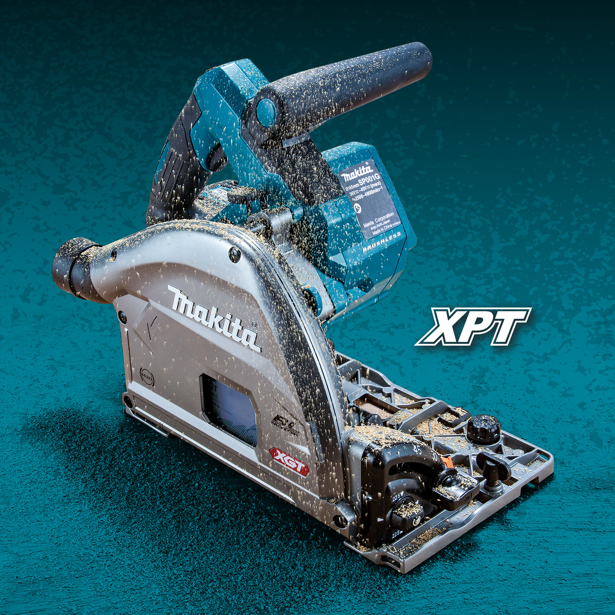 Makita Scie circulaire plongeante sans balais 40Vmax XGT avec AWS, 4.0Ah x1Kit SP001GM104
